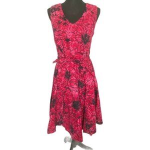 George Dress Pink Black Sleeveless Lined 8 B33-9